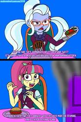 Size: 729x1096 | Tagged: safe, artist:dncsamsonart, sour sweet, sugarcoat, equestria girls, g4, burger, dialogue, food, hamburger, looking at you, male, reference, smoke, steamed hams, the simpsons