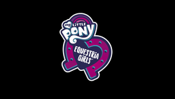 Size: 1920x1080 | Tagged: safe, screencap, equestria girls, equestria girls series, g4, black background, equestria girls logo, logo, no pony, simple background