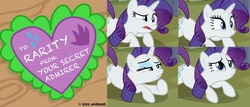 Size: 2238x960 | Tagged: safe, screencap, rarity, spike, fake it 'til you make it, g4, female, holiday, implied shipping, implied sparity, implied spike, implied straight, male, valentine, valentine's day