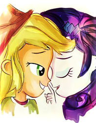 Size: 516x659 | Tagged: safe, artist:samyvillaly, applejack, rarity, human, equestria girls, g4, cute, female, jackabetes, lesbian, raribetes, ship:rarijack, shipping