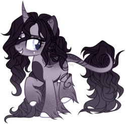 Size: 901x887 | Tagged: safe, artist:mintoria, oc, oc only, oc:astral abyss, pony, unicorn, base used, curved horn, female, horn, mare, simple background, solo, transparent background, unshorn fetlocks