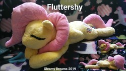 Size: 3264x1836 | Tagged: safe, artist:gleamydreams, pegasus, pony, irl, multiple views, photo, plushie, prone, solo, text