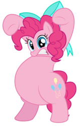 Size: 2267x3566 | Tagged: safe, artist:aleximusprime, pinkie pie, earth pony, pony, flurry heart's story, g4, belly, big belly, bipedal, bow, evil enchantress song, fat, female, future, gritted teeth, hair bow, high res, older, plump, pudgy pie, showing teeth, simple background, so watch out, solo, transparent background, tubby