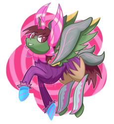 Size: 1024x1115 | Tagged: safe, artist:batmanportal14, oc, oc:frost d. tart, alicorn, pony, alicorn oc, clothes, cosplay, costume, obtrusive watermark, plant, plants vs zombies, plants vs zombies: garden warfare 2, royal hypno flower, solo, swirly eyes, watermark