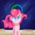 Size: 2000x2000 | Tagged: safe, artist:andromedasparkz, pinkie pie, earth pony, pony, g4, atg 2019, confident, crater, earth, female, high res, mare, moon, newbie artist training grounds, planet, shooting star, solo, space, stars