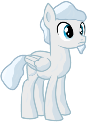Size: 791x1101 | Tagged: safe, artist:rainbow eevee, object pony, original species, pegasus, pony, battle for dream island, beard, facial hair, male, ponified, simple background, snow, snowball, snowball (battle for dream island), snowpony, solo, stallion, transparent background