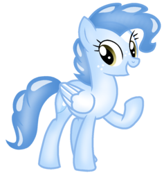 Size: 999x1054 | Tagged: safe, artist:rainbow eevee, pegasus, pony, battle for dream island, bubble, bubble (battle for dream island), bubble pony, female, freckles, mare, raised hoof, simple background, solo, transparent background