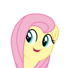 Size: 745x714 | Tagged: safe, artist:rainbow eevee, fluttershy, pony, g4, bust, cute, female, open mouth, shyabetes, simple background, smiling, solo, trace, transparent background