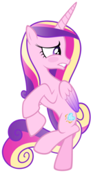 Size: 7000x12919 | Tagged: safe, artist:dentist73548, edit, editor:slayerbvc, vector edit, princess cadance, alicorn, pony, g4, absurd resolution, accessory-less edit, bare hooves, bipedal, blushing, concave belly, female, folded wings, mare, missing accessory, simple background, slender, solo, thin, transparent background, vector, wings