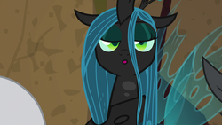 Size: 1920x1080 | Tagged: safe, screencap, lord tirek, queen chrysalis, changeling, changeling queen, frenemies (episode), g4, cute, cutealis, female, solo focus