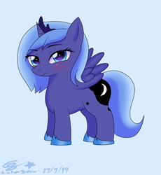 Size: 1777x1933 | Tagged: safe, artist:chagold, princess luna, pony, g4, female, filly