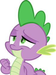 Size: 3057x4093 | Tagged: artist needed, safe, spike, dragon, g4, faic, fist, lidded eyes, male, simple background, smiling, smirk, solo, transparent background, vector