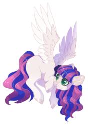Size: 1000x1407 | Tagged: safe, artist:shady-bush, oc, oc only, oc:blue fire, pegasus, pony, female, flying, mare, simple background, solo, transparent background, white outline