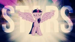 Size: 1280x720 | Tagged: dead source, safe, edit, edited screencap, screencap, twilight sparkle, alicorn, pony, g4, magical mystery cure, counting stars, eyes closed, female, link in source, mare, one republic, solo, song reference, spread wings, text, thumbnail, twilight sparkle (alicorn), wings, youtube link