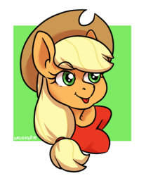 Size: 1635x1962 | Tagged: safe, artist:greyeater, applejack, earth pony, anthro, g4, :p, bust, female, hat, mare, solo, tongue out