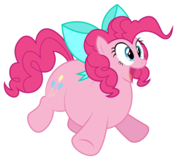 Size: 3332x3033 | Tagged: safe, artist:aleximusprime, edit, vector edit, pinkie pie, earth pony, pony, flurry heart's story, g4, bow, cute, diapinkes, excited, fat, female, high res, jumping, open mouth, plump, pudgy pie, simple background, solo, transparent background, vector