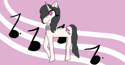 Size: 1920x1008 | Tagged: safe, artist:forestthevine, oc, oc only, oc:electra octave, pony, unicorn, choker, ear piercing, earring, female, jewelry, magical lesbian spawn, mare, offspring, parent:octavia melody, parent:vinyl scratch, parents:scratchtavia, piercing, raised hoof, solo, spiked choker
