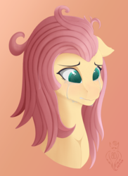 Size: 2000x2750 | Tagged: safe, artist:batsdisaster, fluttershy, pegasus, pony, g4, bust, crying, female, high res, mare, portrait, solo