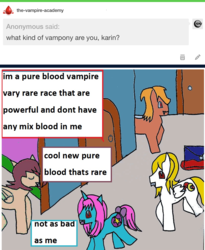 Size: 837x1023 | Tagged: safe, artist:ask-luciavampire, oc, earth pony, pegasus, pony, unicorn, vampire, vampony, tumblr:the-vampire-academy, 1000 hours in ms paint, academy, ask, school, tumblr