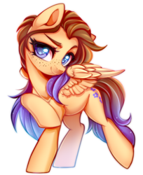 Size: 700x859 | Tagged: safe, artist:cabbage-arts, oc, oc only, oc:clematis, pegasus, pony, commission, commissioner:pyropell, female, pegasus oc, simple background, solo, transparent background