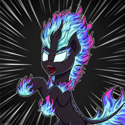 Size: 3000x3000 | Tagged: safe, artist:adagiostring, kirin, nirik, angry, attack, high res, solo