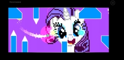 Size: 1480x720 | Tagged: safe, rarity, pony, unicorn, g4, female, game screencap, geometry dash, looking at you, makeup, mare, open mouth