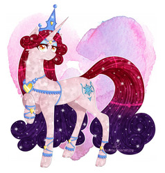 Size: 2871x3022 | Tagged: safe, artist:naezithania, idw, princess amore, crystal pony, pony, unicorn, g4, crown, female, high res, jewelry, mare, regalia, solo