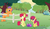 Size: 3288x1928 | Tagged: safe, artist:staricy097, apple bloom, tender taps, oc, oc:pear bloom, earth pony, pony, g4, female, filly, male, offspring, older, older apple bloom, parent:apple bloom, parent:tender taps, parents:tenderbloom, present, ship:tenderbloom, shipping, straight