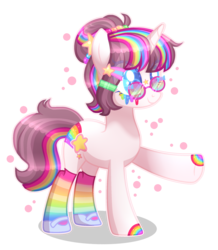 Size: 1773x2029 | Tagged: safe, artist:sugaryicecreammlp, oc, oc only, oc:sweet dreams, pony, unicorn, clothes, colored hooves, female, mare, rainbow socks, simple background, socks, solo, striped socks, transparent background