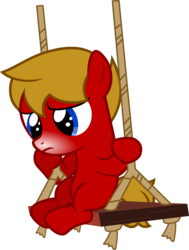 Size: 4000x5302 | Tagged: safe, artist:pilot231, oc, oc only, oc:max mustang, earth pony, pony, colt, male, snow tip nose, solo, swing, vector