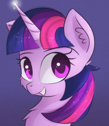 Size: 1259x1457 | Tagged: safe, artist:autumnvoyage, twilight sparkle, pony, g4, bust, female, simple background, smiling, solo