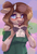Size: 2200x3200 | Tagged: safe, artist:ardail, oc, oc only, oc:mocha latte, cow, anthro, anthro oc, clothes, cowified, ear fluff, female, glasses, gravity falls, heart, heart eyes, high res, male, note, reference, shoulderless, solo, species swap, sweater, tongue out, wingding eyes