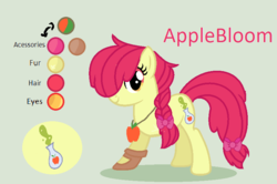 Size: 808x536 | Tagged: safe, artist:mlpwolfgrl123, apple bloom, earth pony, pony, g4, alternate cutie mark, alternate hairstyle, amputee, clothes, female, jewelry, mare, necklace, older, older apple bloom, shoes, three legged