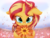 Size: 4000x3000 | Tagged: safe, artist:katakiuchi4u, sunset shimmer, pony, unicorn, adorable face, adorkable, cute, daaaaaaaaaaaw, dork, female, floppy ears, flower, freckles, hnnng, horn, looking at you, mare, peppered bacon, petals, shimmerbetes, smiling, solo, sweet dreams fuel