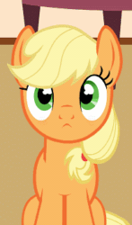 Size: 204x346 | Tagged: safe, artist:forgalorga, applejack, earth pony, pony, your little pets, g4, :<, animated, behaving like a cat, cropped, cute, daaaaaaaaaaaw, female, forgalorga is trying to kill us, gif, jackabetes, looking back and forth, loop, mare, missing accessory, perfect loop, sitting, sweet dreams fuel