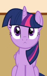 Size: 214x346 | Tagged: safe, artist:forgalorga, twilight sparkle, alicorn, pony, your little pets, g4, :<, animated, behaving like a cat, cropped, cute, daaaaaaaaaaaw, female, forgalorga is trying to kill us, gif, looking back and forth, loop, mare, perfect loop, sitting, solo focus, sweet dreams fuel, twiabetes, twilight sparkle (alicorn)