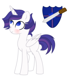 Size: 1324x1500 | Tagged: safe, artist:starshinejl, oc, oc only, oc:sword shield, alicorn, pony, male, offspring, parent:flash sentry, parent:twilight sparkle, parents:flashlight, solo, stallion