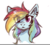 Size: 343x308 | Tagged: safe, artist:ami-gami, rainbow dash, pegasus, pony, g4, bust, ear piercing, eye clipping through hair, female, piercing, portrait, simple background, sketch, solo, white background