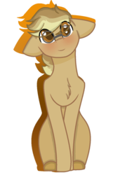 Size: 755x1058 | Tagged: safe, artist:chaoscy, oc, oc only, oc:clockwork (ice1517), earth pony, pony, icey-verse, blushing, glasses, male, offspring, parent:derpy hooves, parent:doctor whooves, parents:doctorderpy, simple background, sitting, solo, stallion, transparent background