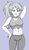 Size: 1192x2048 | Tagged: safe, artist:sumin6301, rainbow dash, equestria girls, g4, adorasexy, arm behind head, armpits, belly button, clothes, cute, female, grayscale, midriff, monochrome, pants, sexy, smiling, solo, stupid sexy rainbow dash, tank top