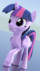 Size: 2160x3840 | Tagged: safe, artist:quicktimepony, derpibooru exclusive, twilight sparkle, alicorn, pony, g4, 3d, blender, female, high res, horn, practice, solo, tail, twilight sparkle (alicorn), wings