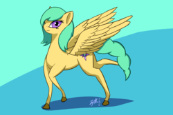 Size: 3000x2000 | Tagged: safe, artist:zythiria, oc, oc only, oc:mango foalix, pegasus, pony, flat shade, high res, solo, wings