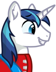 Size: 751x960 | Tagged: safe, artist:rainbow eevee, shining armor, pony, unicorn, g4, awkward smile, clothes, male, simple background, smiling, solo, transparent background