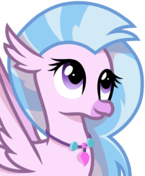 Size: 789x958 | Tagged: safe, artist:rainbow eevee, silverstream, classical hippogriff, hippogriff, g4, birb, cute, diastreamies, female, jewelry, looking up, necklace, simple background, solo, transparent background