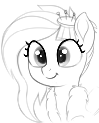 Size: 1019x1260 | Tagged: safe, artist:zippysqrl, kerfuffle, pegasus, pony, g4, bust, clothes, female, grayscale, lineart, monochrome, pincushion, sketch, solo