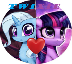 Size: 904x812 | Tagged: safe, edit, trixie, twilight sparkle, alicorn, pony, g4, female, lesbian, ship:twixie, shipping, twilight sparkle (alicorn)