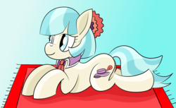 Size: 1770x1080 | Tagged: safe, artist:notadeliciouspotato, coco pommel, earth pony, pony, g4, carpet