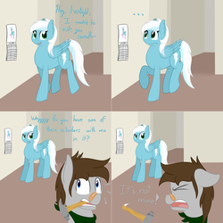 Size: 2562x2562 | Tagged: safe, artist:phoenixswift, fleetfoot, oc, oc:fuselight, pony, ask fuselight, g4, calendar, clothes, hammer, high res, mouth hold, socks