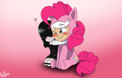 Size: 2250x1441 | Tagged: safe, artist:reedahmad, pinkie pie, g4, clothes, cosplay, costume, crossover, hugs?, lincoln loud, linkie pie, lucy loud, the loud house