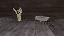 Size: 1920x1080 | Tagged: safe, artist:ganymedeskies, princess skystar, classical hippogriff, hippogriff, g4, my little pony: the movie, 3d, bathtub, chocolate, food, foreshadowing, gmod